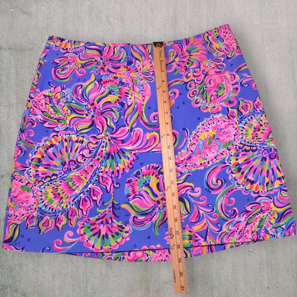 NWT Lilly Pulitzer Jonas Skort Mermaid Grotto Blue Pink Paisley Skort Size 12 - Picture 8 of 10